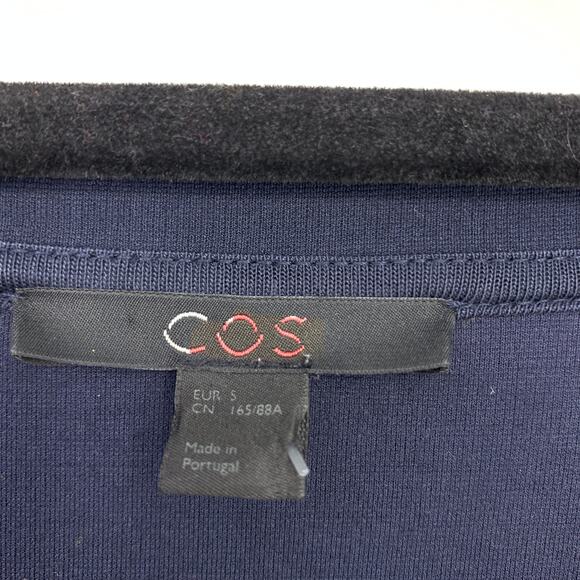 COS Womens Size US Size Small T-Shirt Dress Cinched Hem Pockets Blue Black - Picture 6 of 6